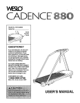 Weslo CADENCE 880 User`s manual