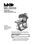 MK Diamond Products MK-5005S Owner`s manual