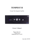 Rogue Audio Tempest Vacuum Tube Integrated Amplifier Owner`s manual