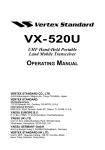 Vertex Standard VX-520U Specifications