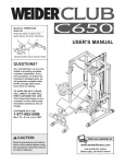 Weider Club C650 User`s manual