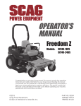 Scag Power Equipment SFZ48-18FS Operator`s manual