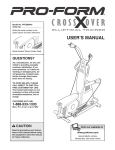 Pro-Form Crossxover User`s manual