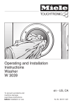 Miele W3039 Operating instructions