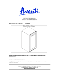 Avanti WCR9000S Instruction manual