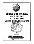 Westerbeke 5.7 KW BTD 50 Hz Installation manual
