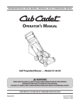 Cub Cadet CC 46 ES Operator`s manual