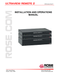 Rose electronics UltraView Instruction manual