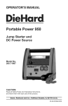 DieHard Portable Power 950 Operator`s manual