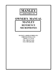 Manley Cardioid Owner`s manual