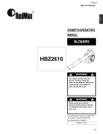 RedMax HBZ2610 Operator`s manual