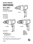 Craftsman 315.101211 Owner`s manual