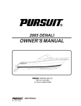 PURSUIT 2665 DENALI Owner`s manual