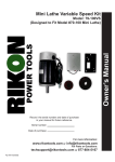Rikon Power Tools 70-100 Owner`s manual