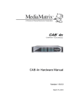 MediaMatrix CAB 4n CobraNet Hardware manual