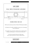 Musical Fidelity KW 500 Specifications