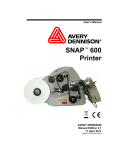 Avery Dennison SNAP 600 User`s manual