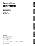 Craftsman 351.217170 Operator`s manual