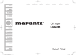 Marantz CD6004 Owner`s manual