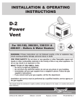 Raypak Power Vent D2 Operating instructions