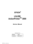Epson ActionPrinter 3000 - ActionPrinter-3000 Impact Printer Service manual
