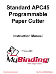 My Binding Standard APC45 Programmable Instruction manual