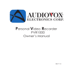 Audiovox PVR1000 Owner`s manual