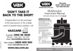 Vax Powerplus pet 18 V Instruction manual