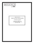 Regency 4734 Installation manual