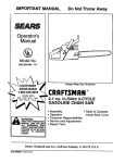 Craftsman 358.351040 Operator`s manual