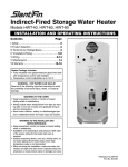 Whirlpool Indirect-Fired Water Heater Operating instructions