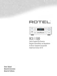 Rotel RCX-1500 Owner`s manual