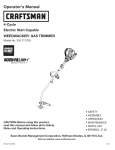 Craftsman WEEDWACKER INCREDI.PULL 316.711700 Operator`s manual
