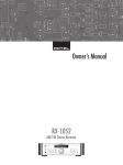 Rotel RX-1052 Owner`s manual