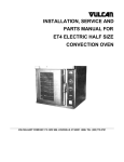 Vulcan-Hart ET4 Operating instructions