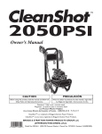 CleanShot 2050PSI Owner`s manual