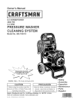 Craftsman  4.0 GPM Honda Powered Pressure Washer Operating instructions