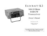 ELECRAFT K 2 Owner`s manual