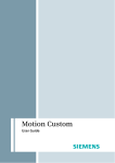 Siemens Motion Custom User guide
