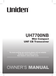 Uniden UH7700NB Owner`s manual