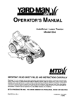 Yard-Man AutoDrive 604 Operator`s manual