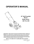 MTD Series 520 Thru 530 Operator`s manual
