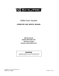 Shure SR105 Service manual