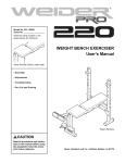 Weider 831.150291 User`s manual