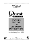 Pyro Industries Quest Plus Owner`s manual