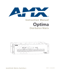 AMX Optima SD Instruction manual