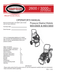 Simpson MSV2600 Operator`s manual