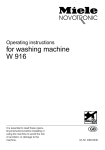 Miele W 916 Operating instructions