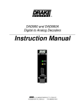 DRAKE DAD860 Instruction manual