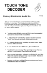 Ramsey Electronics TT1 Instruction manual